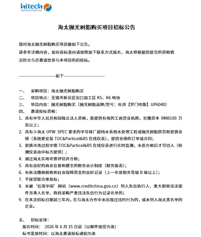 Z6尊龙凯时抛光树脂购买项目招标公告(图1)